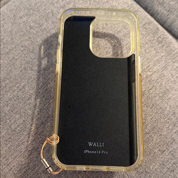 Walli Stylish Pink Checkered Phone Case with Card Holder for iPhone 14 Pro - Picture 3 of 4